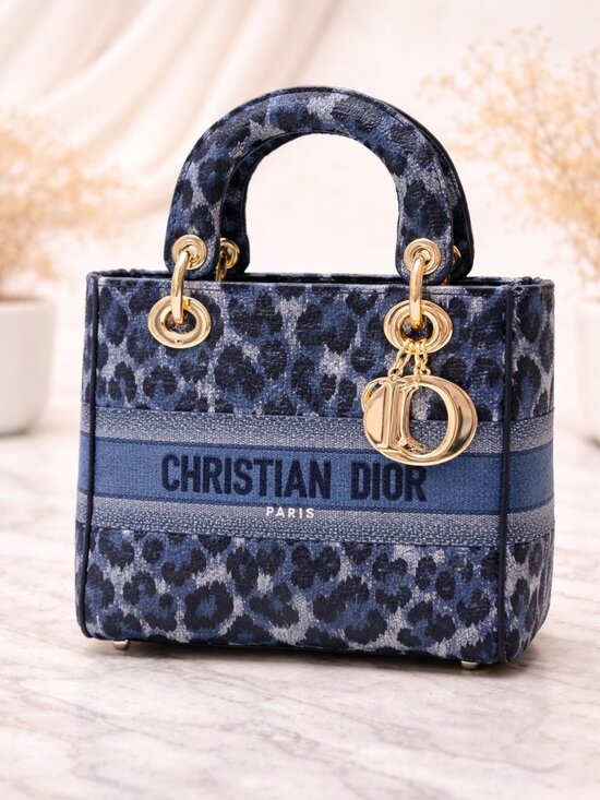 Dior Handbags - Authentic Dior Lady Dior Leopard Canvas Bag | Christian Dior Top Handle